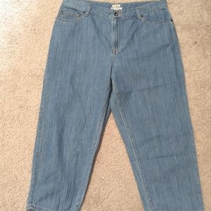 vintage LL Bean jeans size 16 classic fit cropped blue medium wash high …